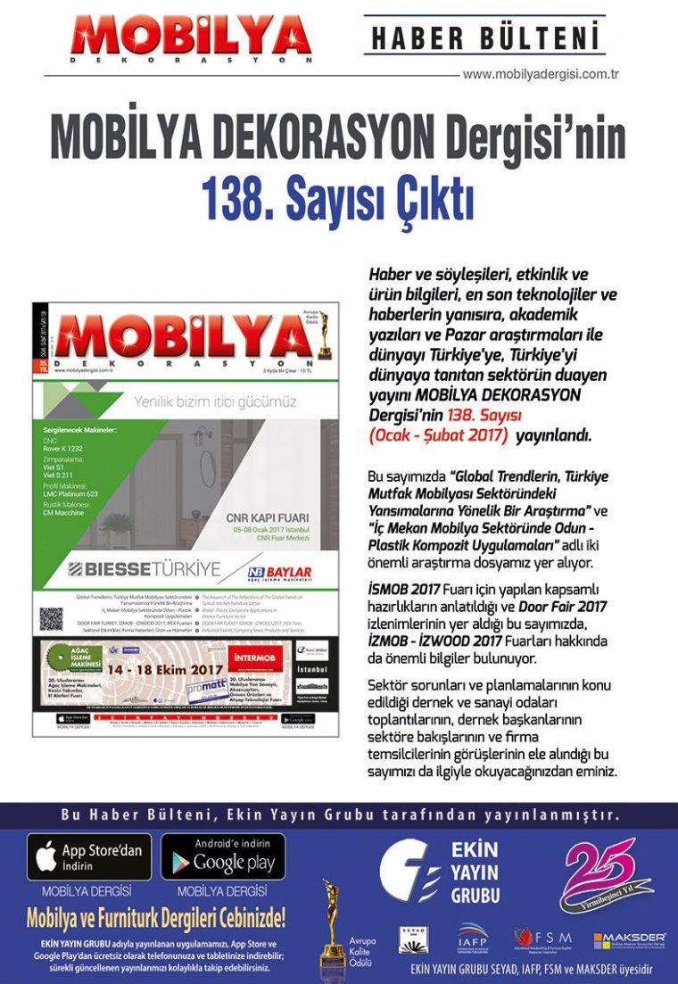 Mobilya Dergisi Ocak says kt