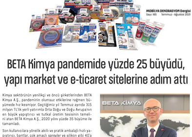 BETA Kimya pandemide yzde 25 byd, yap market ve e-ticaret sitelerine adm att