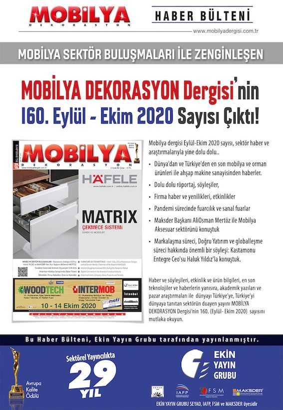 Mobilya dergisi Eyll 2020 says kt