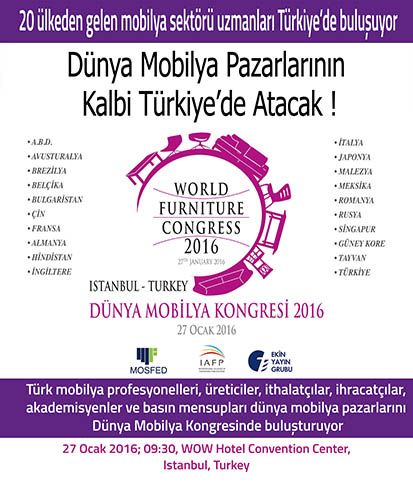 Dnya Mobilya Korgresi 27 Ocak'ta Wow Convention Center'da