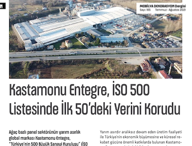 Kastamonu Entegre, SO 500 Listesinde lk 50’deki Yerini Korudu